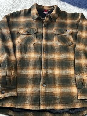 Dickies Brown & Tan Plaid Lightweight Shirt Jacket